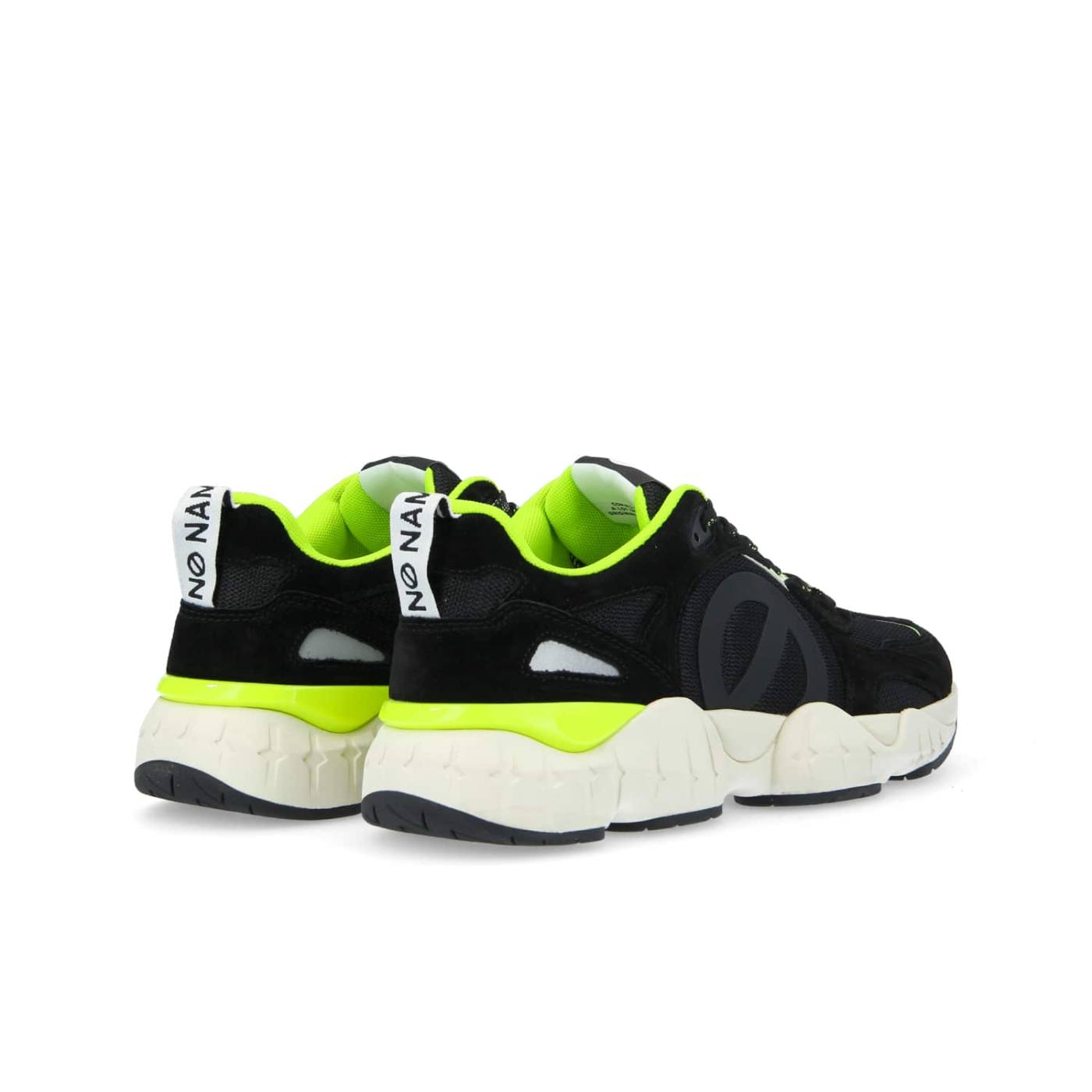 KRAZEE RUNNER M - SUEDE/REC.KNIT - BLACK/BLACK/F.YELLOW